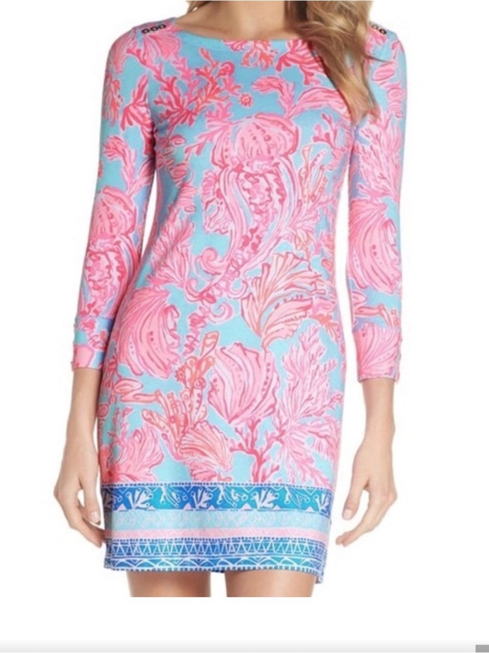 Lilly Pulitzer Pink & Blue seasalt shell we dance Sophie Dress